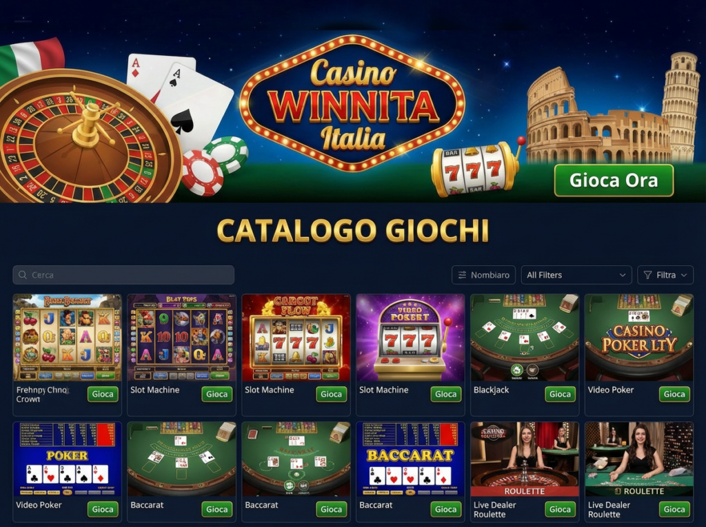 Scopri la varietà dei giochi da casinò su Winnita Italia
